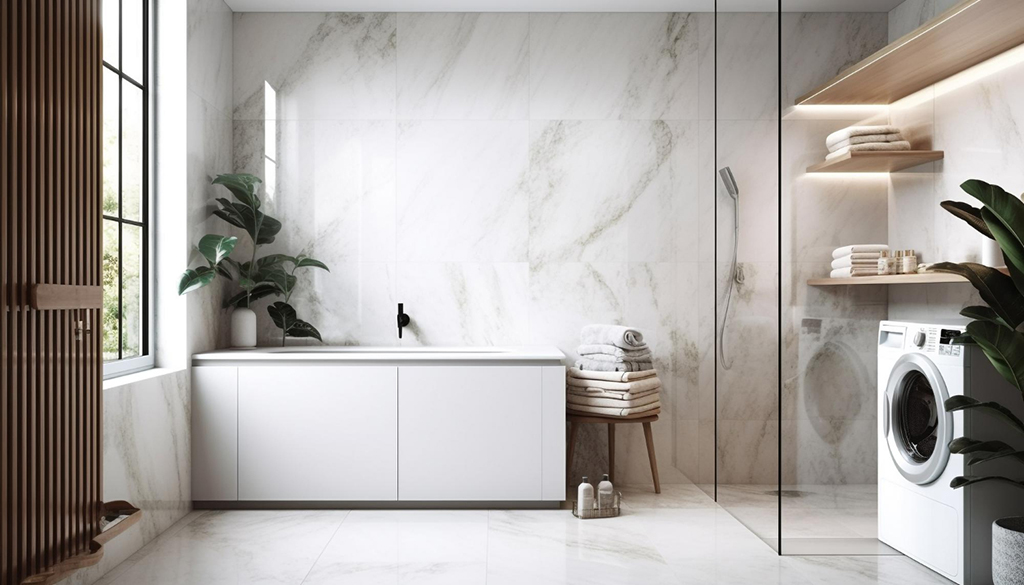 luxury-bathroom-design-with-marble-plant-generated-by-ai